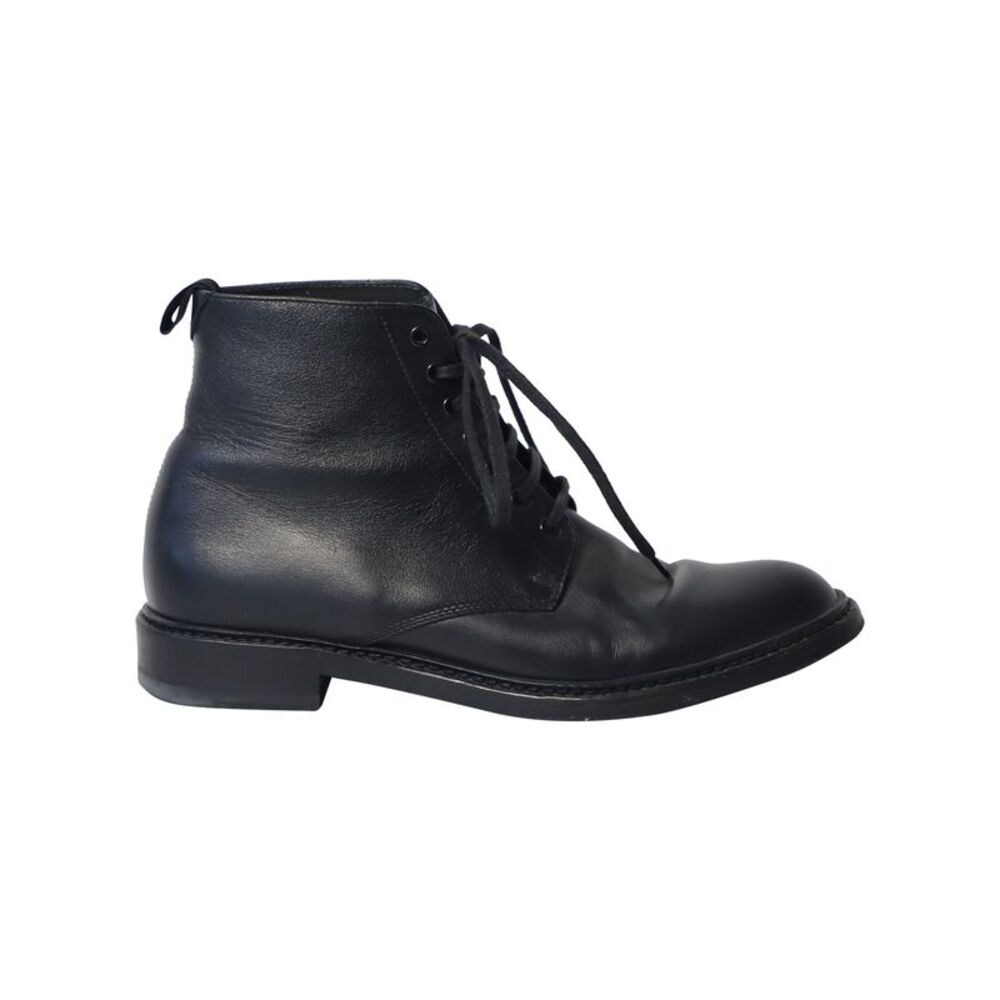 Saint Laurent Army Lace-Up Boots in Black Leather